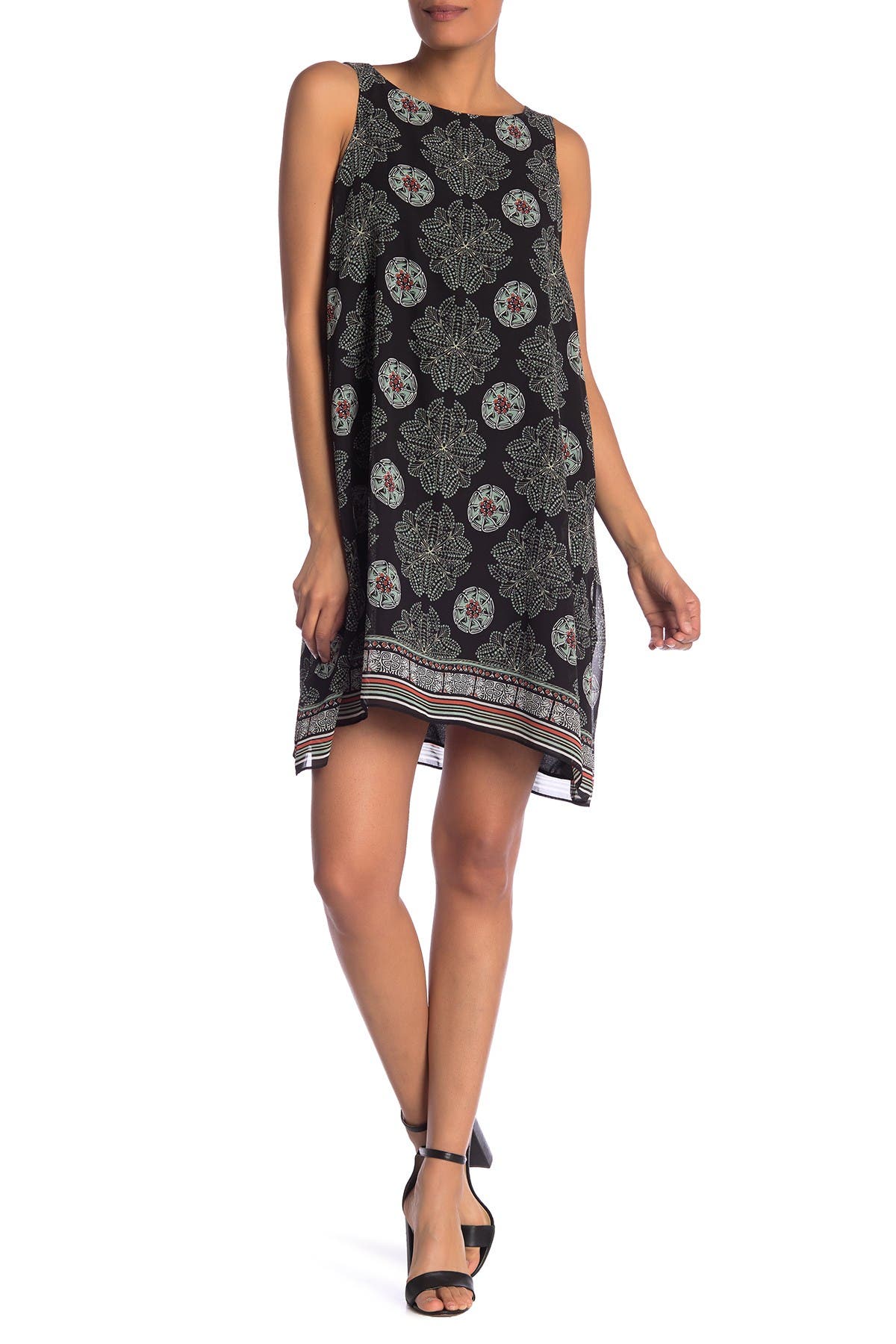 scarf print shift dress