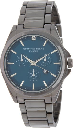 GEOFFREY BEENE Diamond Bracelet Strap Chronograph Watch, 42mm ...