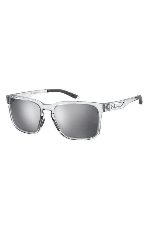 Under Armour Assist 57mm Square Sunglasses In Crystal/extra White Multi