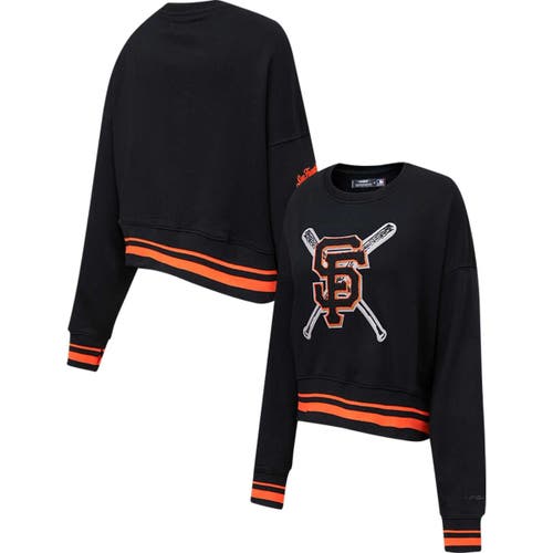 Women's Pro Standard Black San Francisco Giants Mash Up Pullover Sweatshirt