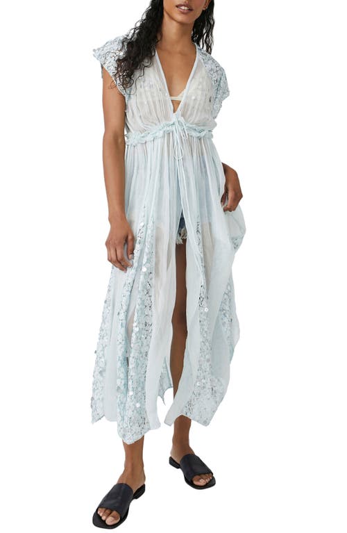 Free People Make A Splash Sequin Sheer Cover-Up Dress in Mermaid Combo