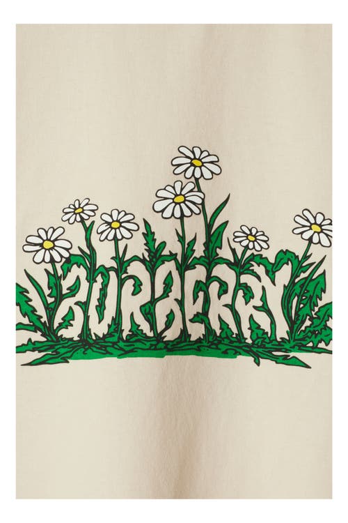 Burberry Soft Cotton T-shirt With Vibrant Floral Graphic In Teacup