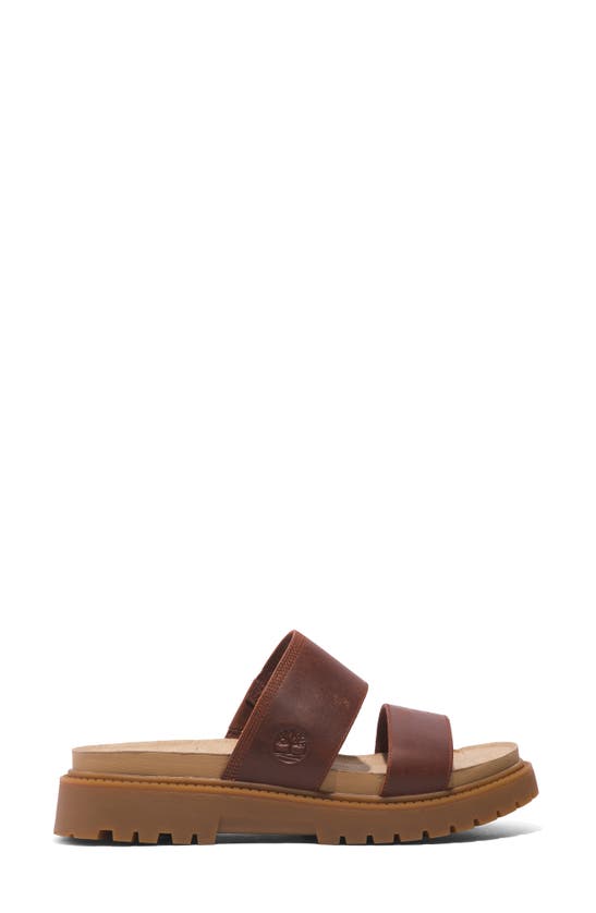 Timberland Clairemont Way Womens Leather Sliders In Dark Red Full Grain