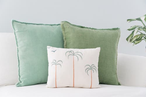 Anaya Soft Linen Euro Pillow 26x26 With Down Alternative Insert In Mint Green