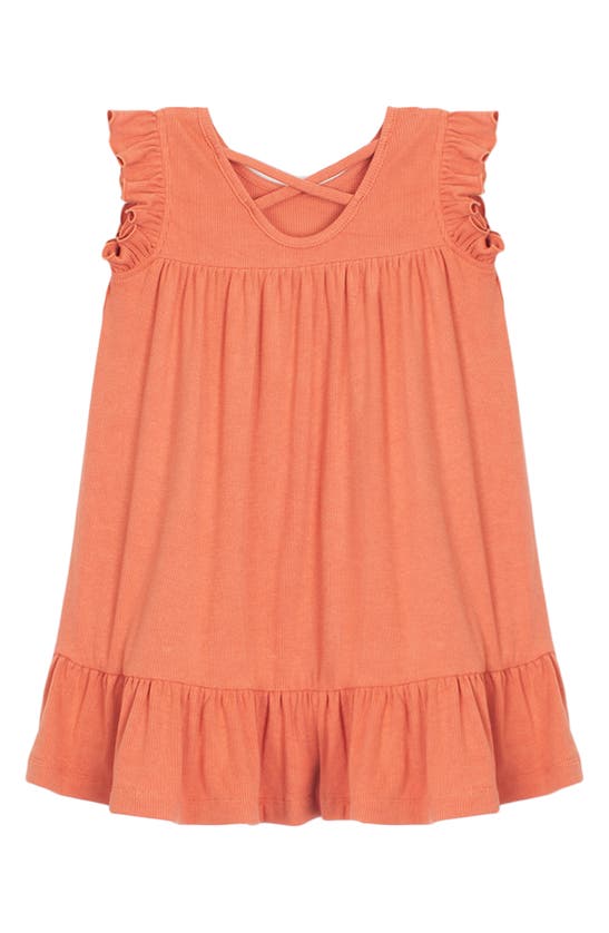 Shop Mabel + Honey Kids' Vienna Rib Knit Dress In Orange