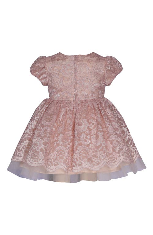 Shop Iris & Ivy Puff Sleeve Lace Party Dress In Blush