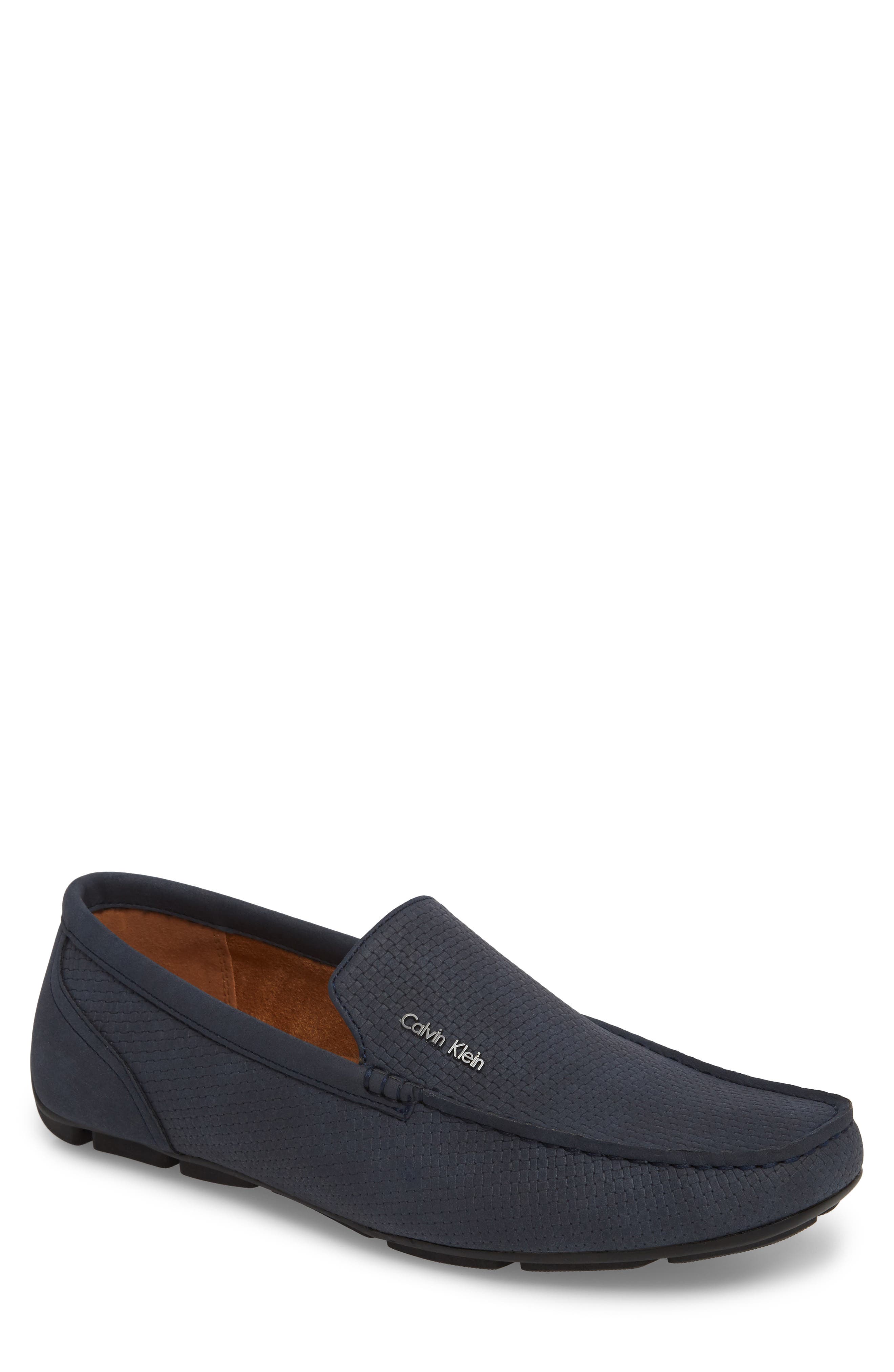 Calvin Klein Manny Textured Driving Loafer, Blue