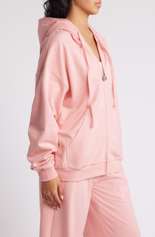 Shop Boys Lie Still Blushing Harley Cotton Zip-up Hoodie In Pink