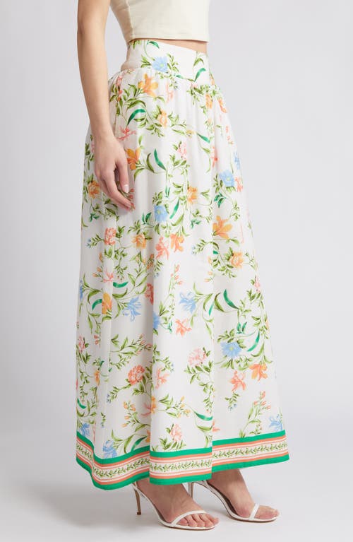 Shop Wayf Gloria Floral Print Maxi Skirt In Vintage Scarf