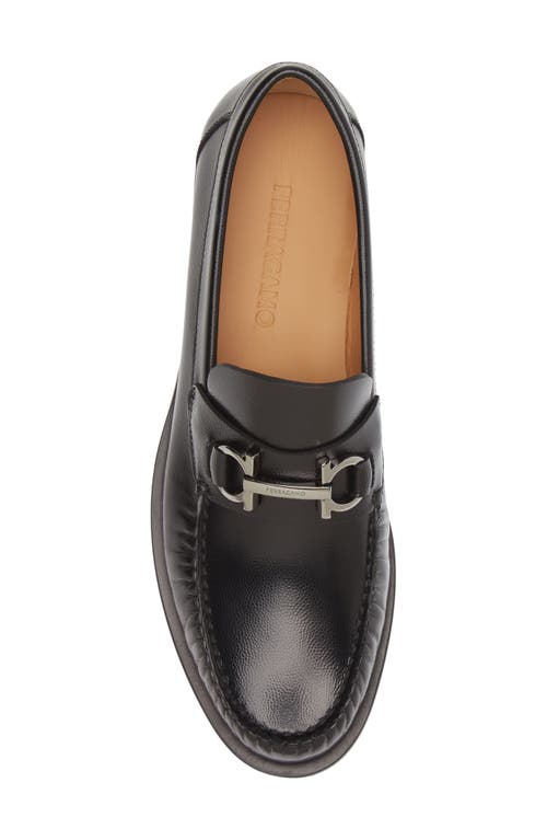 Shop Ferragamo Fort Bit Loafer In Nero/nero