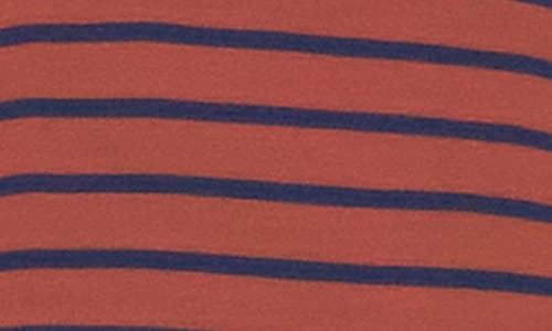 English Factory Stripe Extended Shoulder T-shirt In Brown/navy