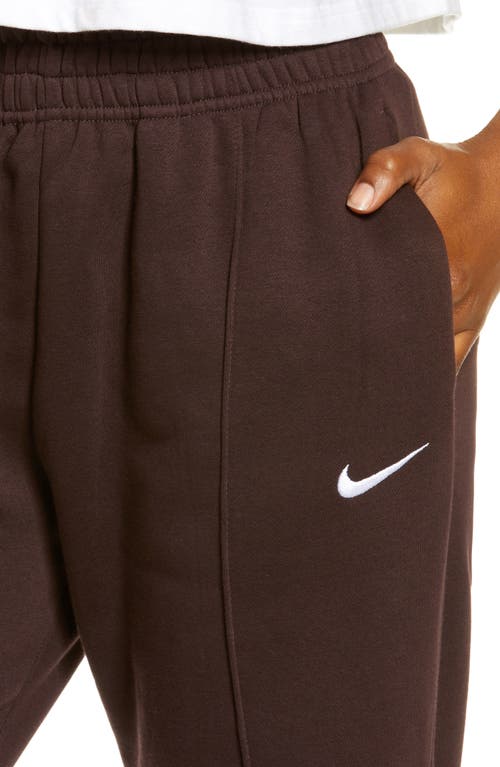 Shop Nike Sportswear Essential Fleece Pants In Brown Basalt/white