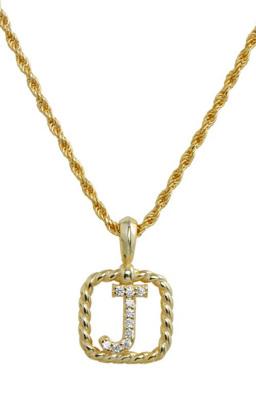 Initial Pendant Necklace in Yellow-J