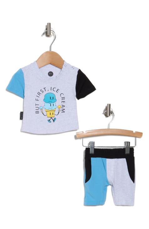 Colorblock Ice Cream Tee & Shorts Set (Baby)