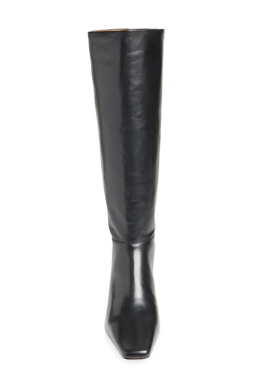 Reformation Remy Knee High Kitten Heel Boot In Black Leather