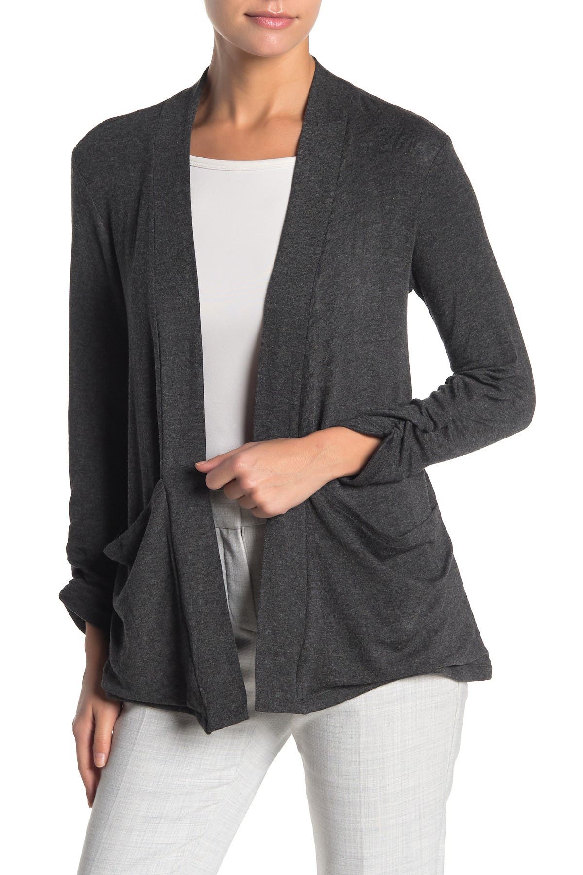 Bobeau | Ruched Sleeve Cardigan | Nordstrom Rack