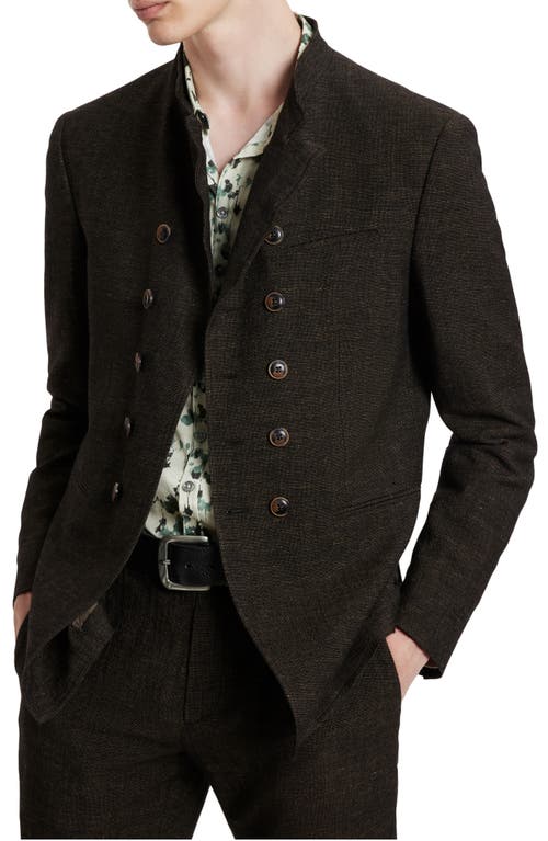 John Varvatos Upson Slim Fit Wool & Linen Jacket in Soil at Nordstrom, Size 48