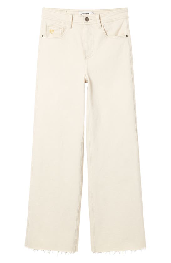 Shop Desigual Denvere Raw Hem Crop Jeans In White