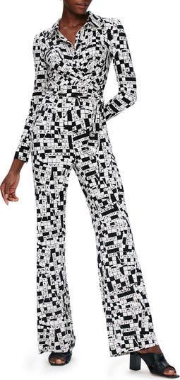 Diane von Furstenberg Michele Crossword Puzzle Print Long Sleeve Diane von Furstenberg Michele Crossword Puzzle Print Long Sleeve