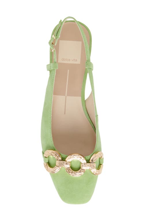 Shop Dolce Vita Ramano Slingback Flat In Lime Suede