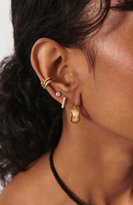 Missoma Cubic Zirconia Bezel Stud Earrings In Gold