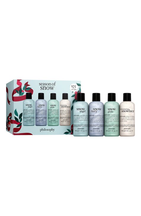 season of snow shampoo, shower gel & bubble bath set USD $32 Value
