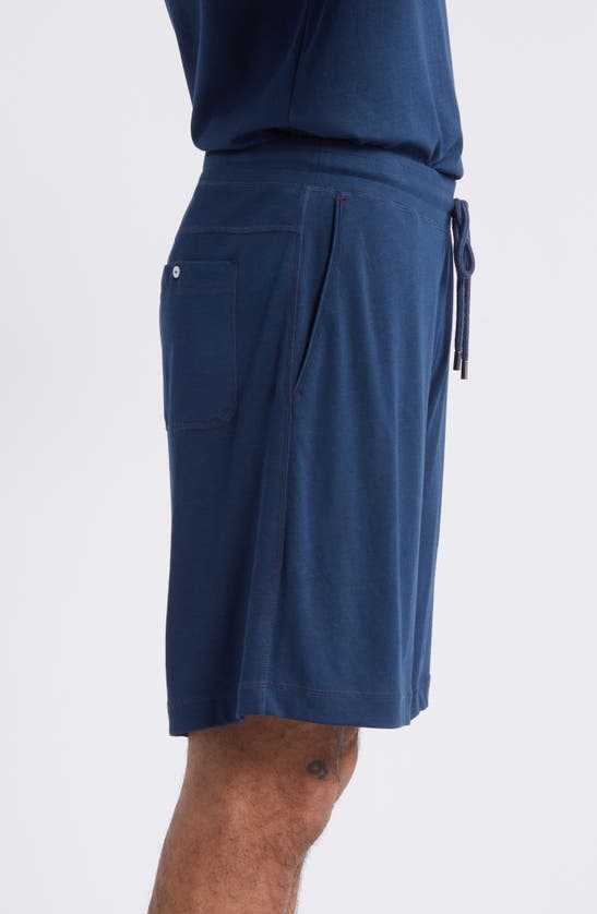 Shop Daniel Buchler Drawstring Pajama Shorts In Dust Blue