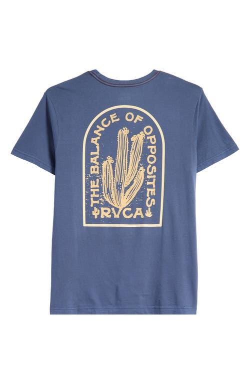 Shop Rvca Sandstorm Cotton Graphic T-shirt In Moody Blue