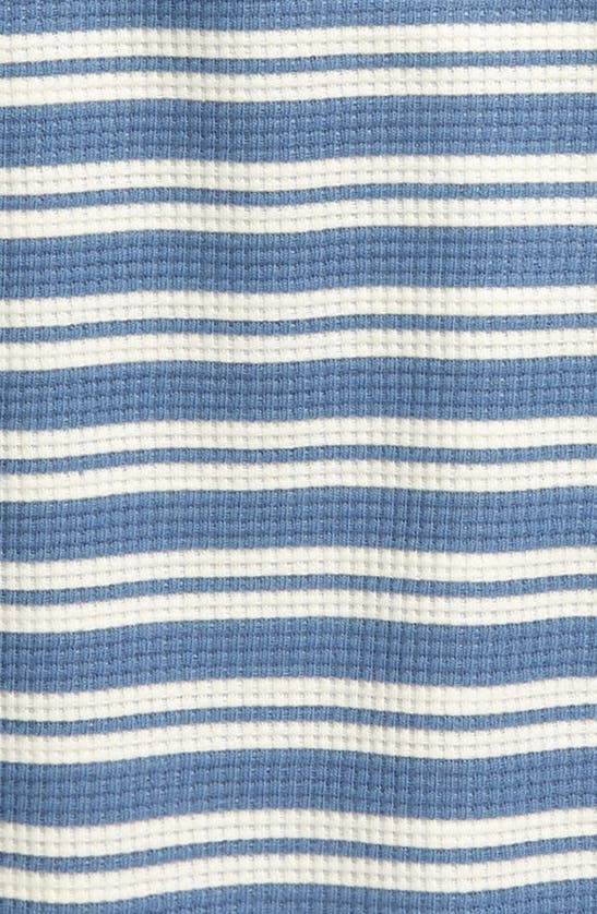 Shop Tiny Tribe Kids' Stripe Waffle Knit T-shirt In Blue Stripe
