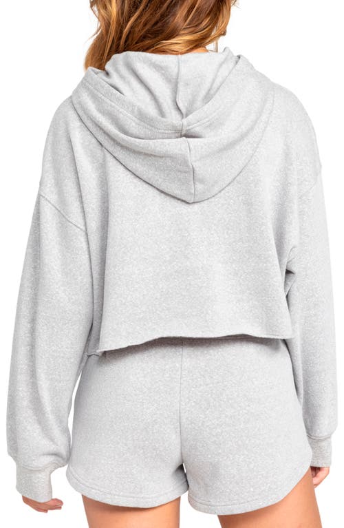 Roxy Afternoon Hike Crop Hoodie In Heritage Heather