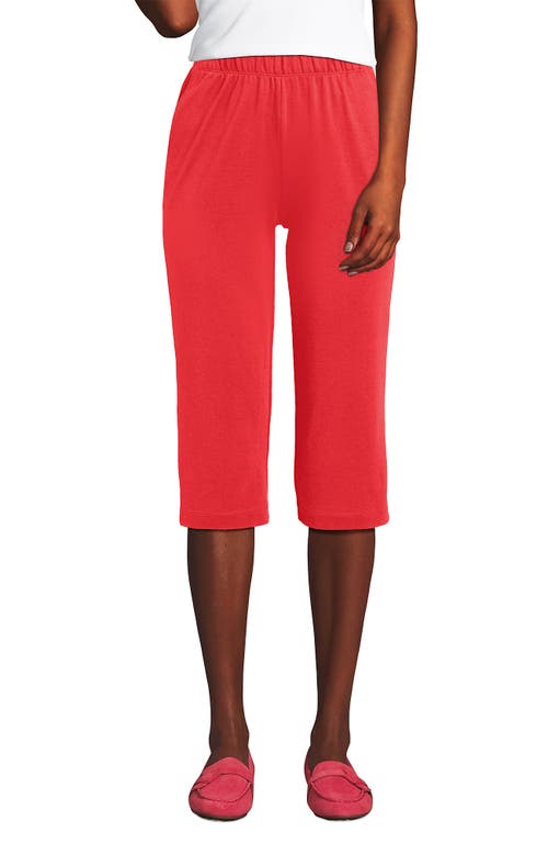 Shop Lands' End Sport Knit High Rise Elastic Waist Capri Pants In Sahara Desert