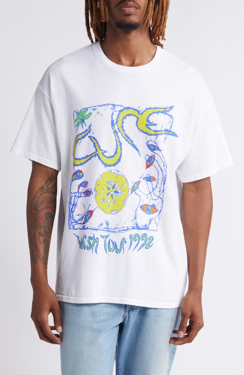 The Cure Wish Tour Cotton Graphic T-Shirt in White Over Dye
