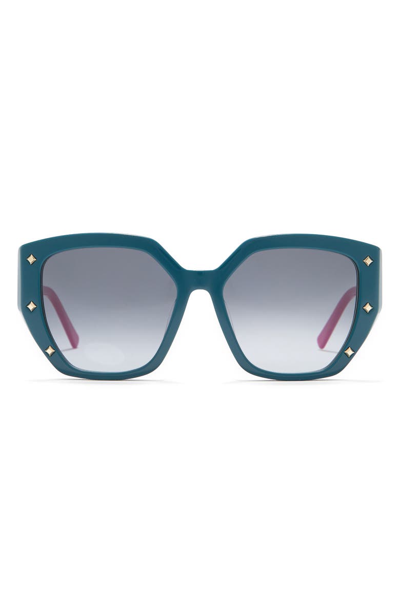 MCM 55mm Rectangle Sunglasses, Main, color, PETROL