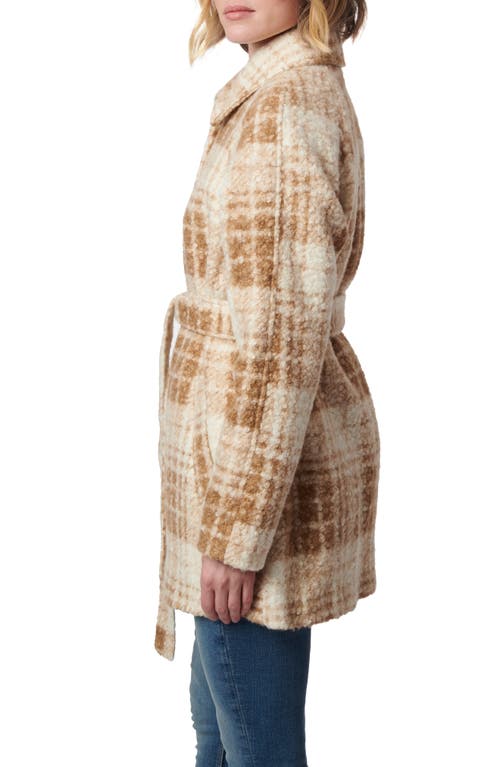 BERNARDO BERNARDO PLAID FAUX SHEARLING JACKET