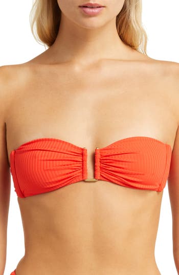 vitamin A Astrid Bandeau Bikini Top in Summer Metallic Stripe