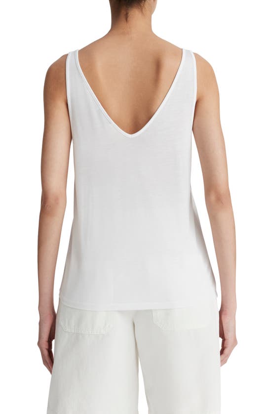 Shop Vince Relaxed V-neck Tank In Optic White