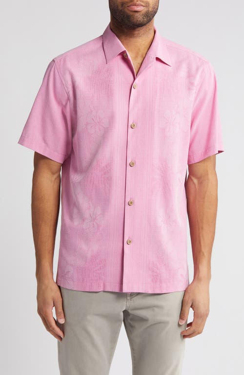 Tommy Bahama Bali Border Floral Jacquard Short Sleeve Silk Button-Up Shirt at Nordstrom,