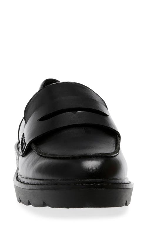 Anne Klein Utopia Womens Lugged Sole Slip-on Loafers In Black Smooth