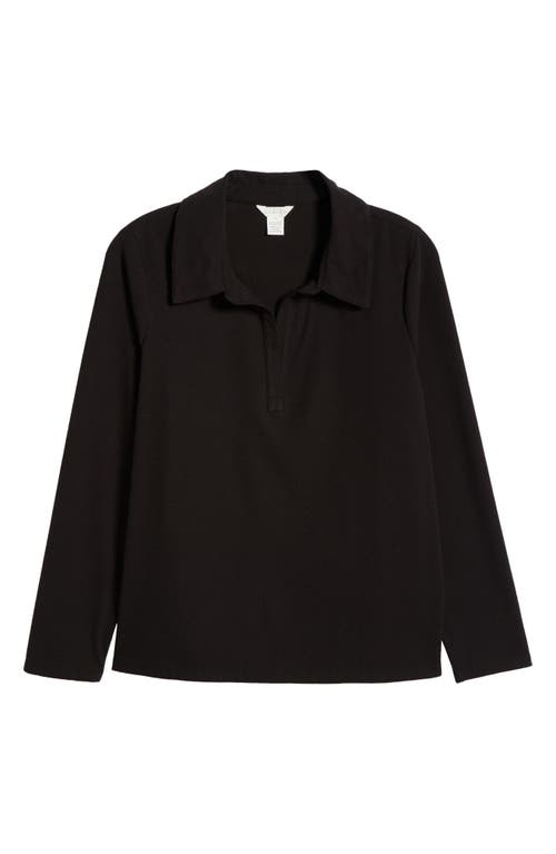 caslon(r) Long Sleeve Polo in Black