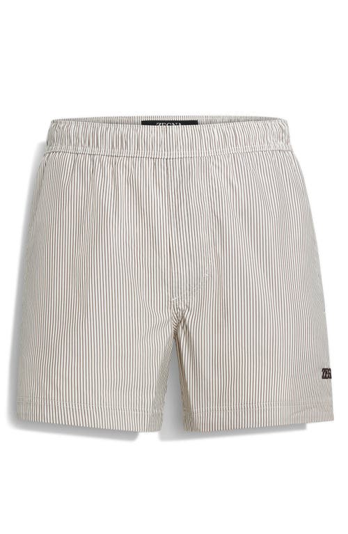 Shop Zegna Pinstripe Swim Trunks In Blule