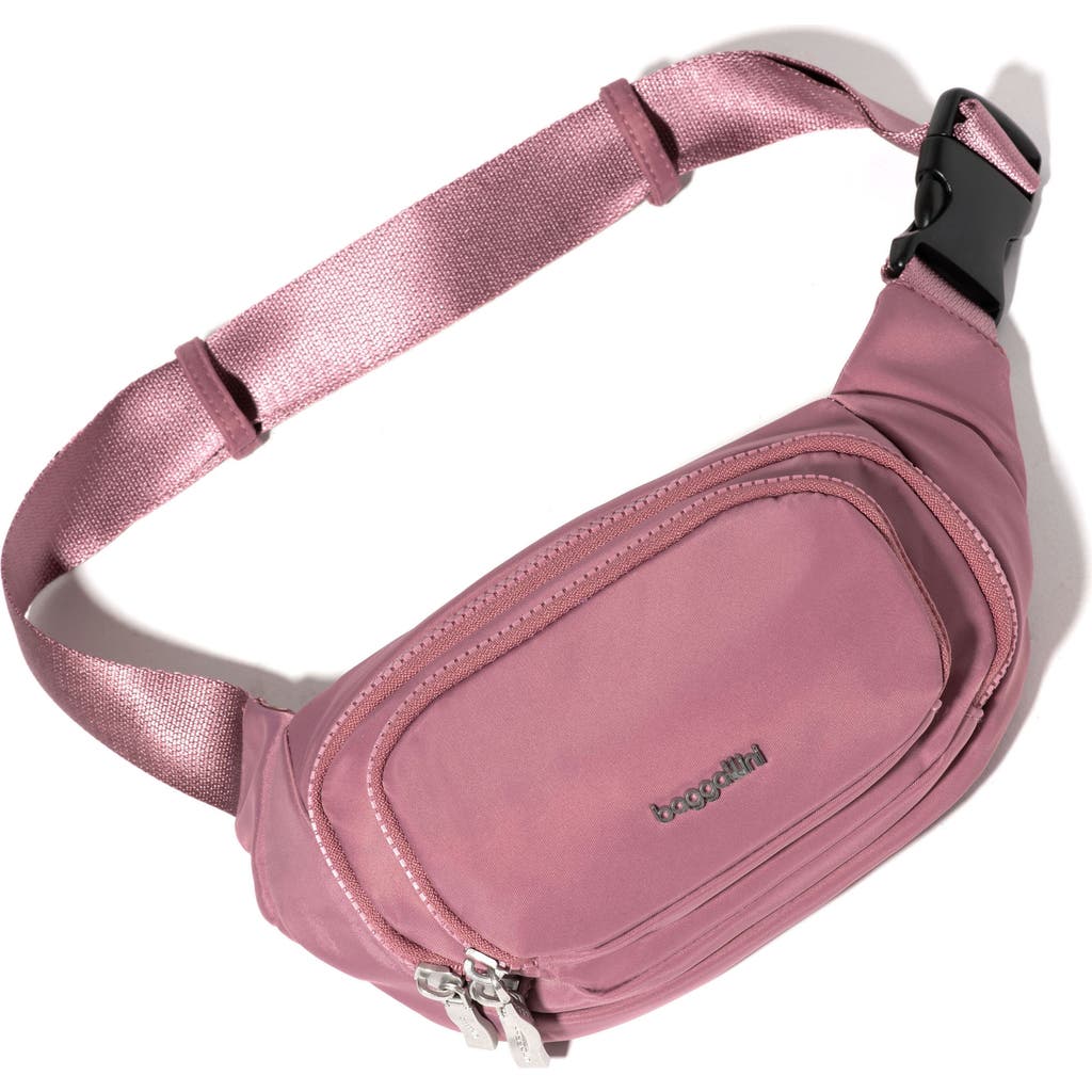 Baggallini On The Go Belt Bag Waist Pack In Mauve Twill