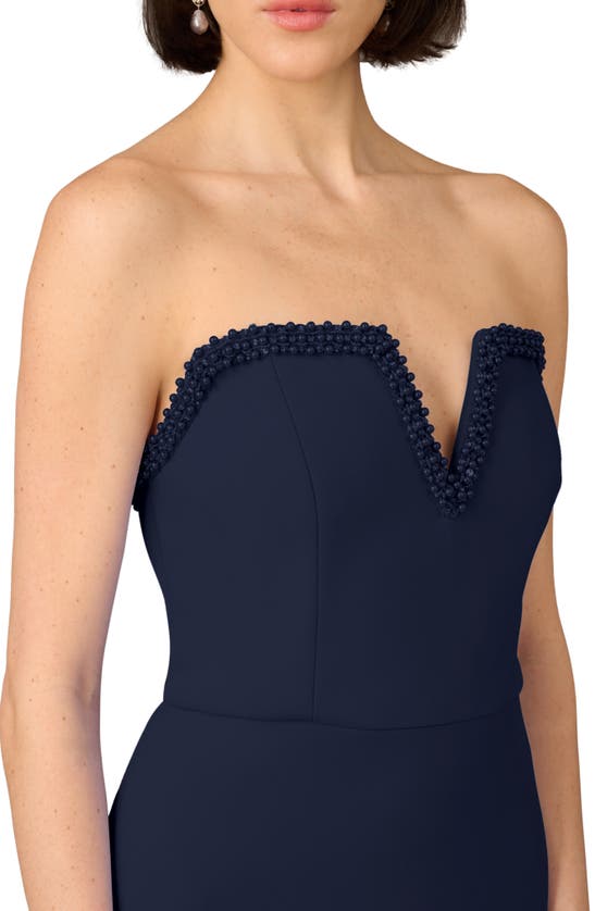 Shop Aidan Mattox By Adrianna Papell Beaded Strapless Crepe Sheath Cocktail Dress In Twilight