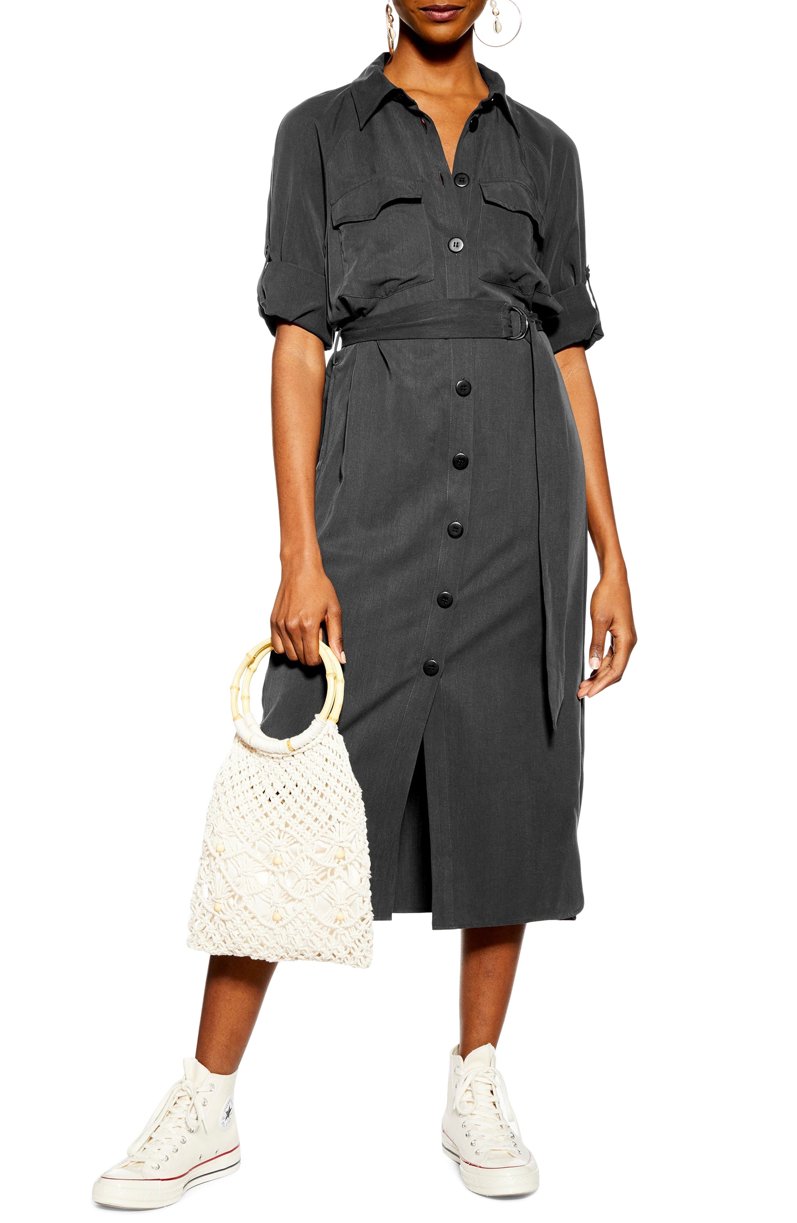 petite midi shirt dress