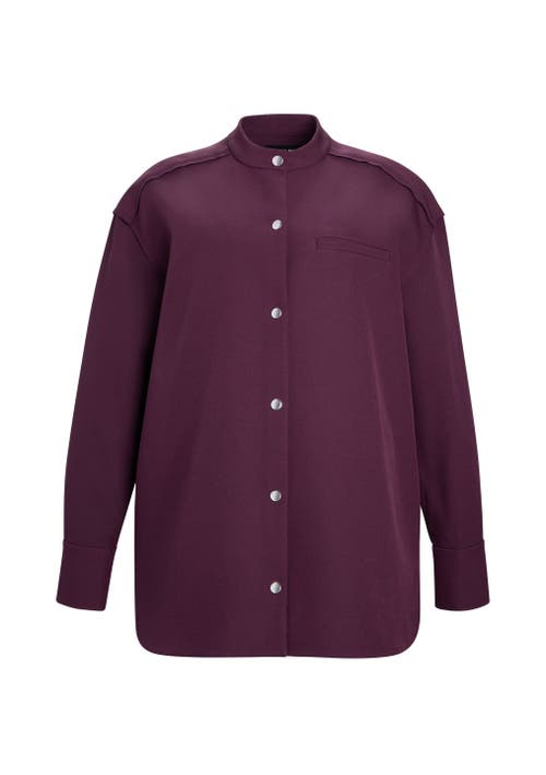 Shop Ser.o.ya Ali Crepe Shacket In Merlot