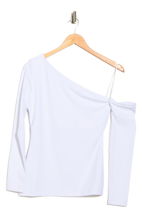 Susana Monaco One-shoulder Long Sleeve Shirt In Sugar