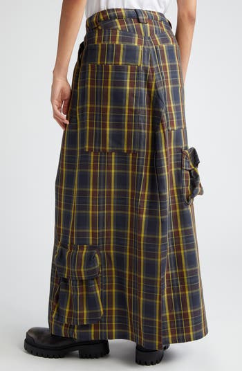 Plaid flannel maxi skirt best sale