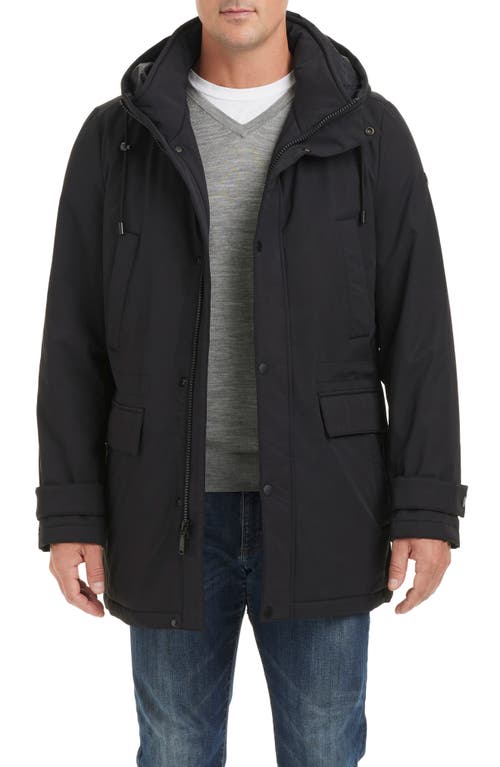 Shop Vince Camuto Transitional Water Resistant Hooded Coat In Black