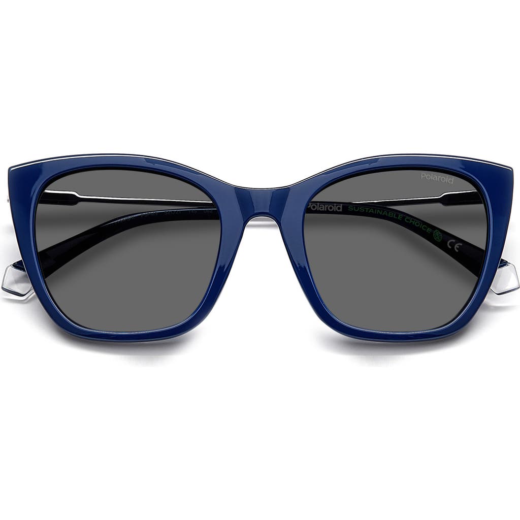 Polaroid 52mm Polarized Cat Eye Sunglasses In Blue