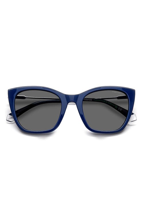 Polaroid 52mm Polarized Cat Eye Sunglasses In Blue/gray Polar