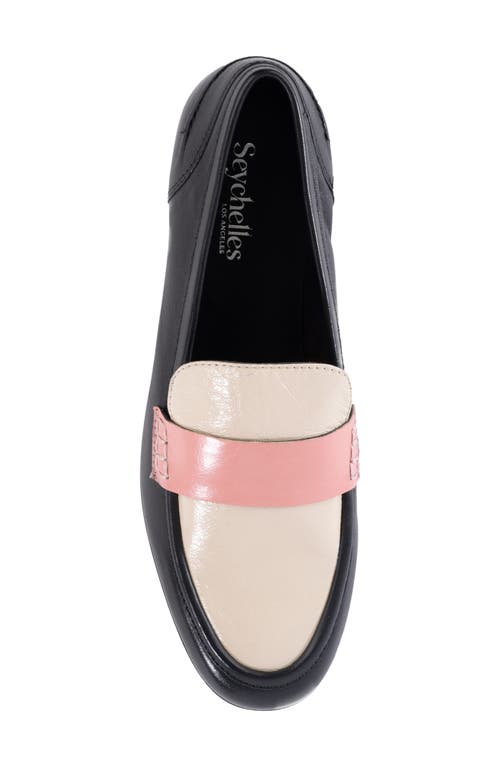 Shop Seychelles Sooner Or Later Loafer In Black/pink Leather